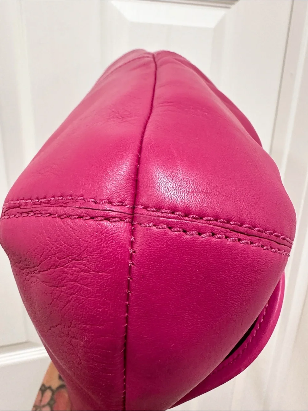 Coach Soho Pleated Shoulder Bag Hot Pink Glove Tanned Leather Like New